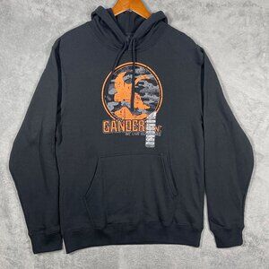 Gander Mtn Black Hoodie M Orange Logo & Kangaroo Pocket‎